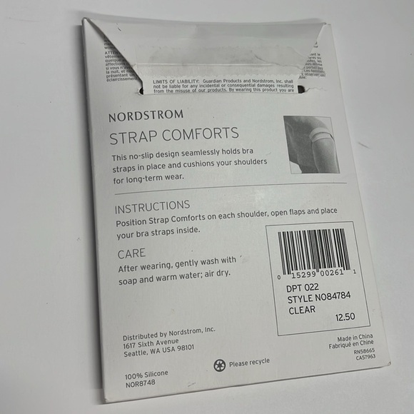 Nordstrom Clear Silicone Strap Comforts Bra Strap Cusions - New in Packaging - Picture 2 of 2